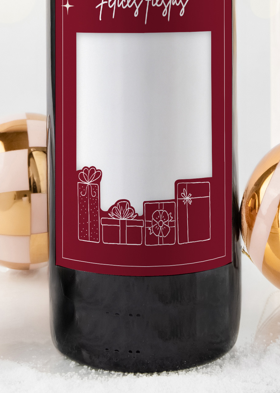 Imagen para Personaliza Vino 3V con etiqueta "Felices Fiestas" - 4
