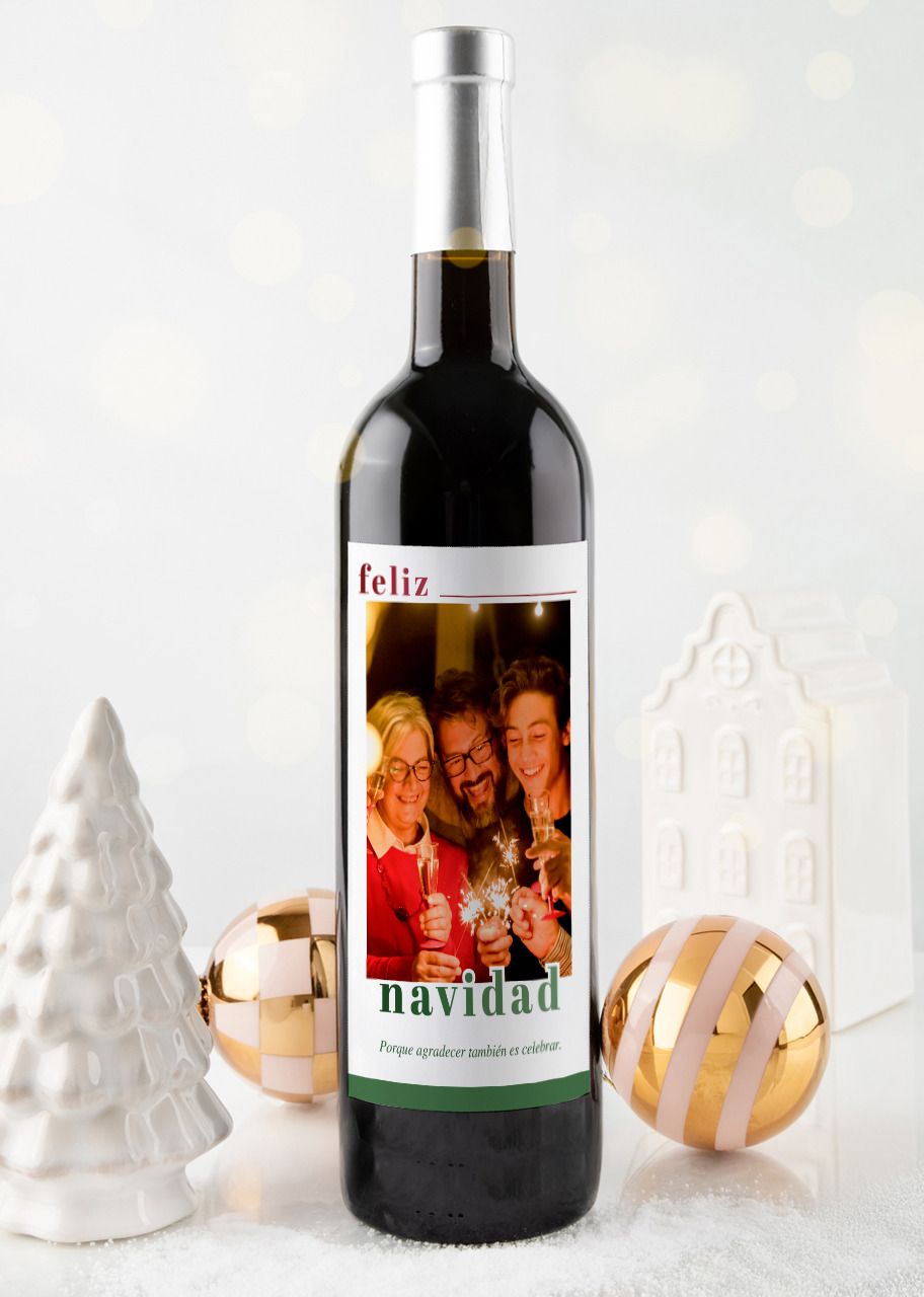 Imagen para Personaliza Vino 3V con etiqueta "Feliz Navidad" - 1