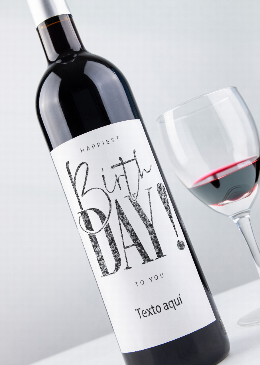 Imagen para Personaliza Vino 3V con etiqueta "Happiest Birthday To You" - 1