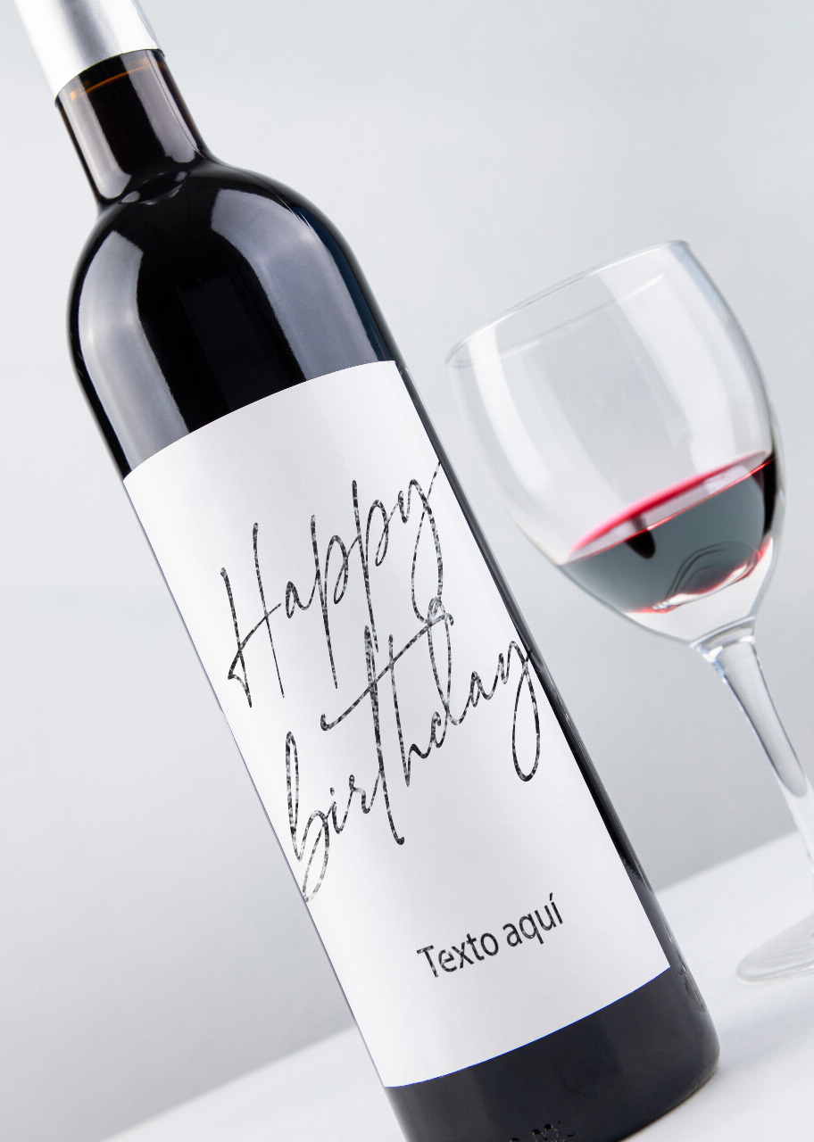 Imagen para Vino Personalizado Tinto con Etiqueta "Happy Birthday" - 1