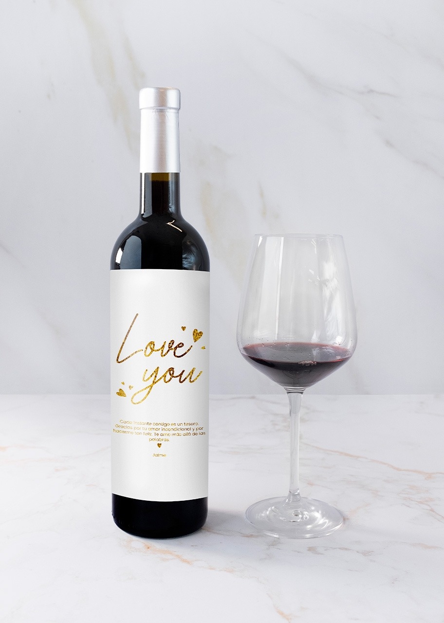 Imagen para Personaliza Vino 3V con etiqueta "Love you" - 3