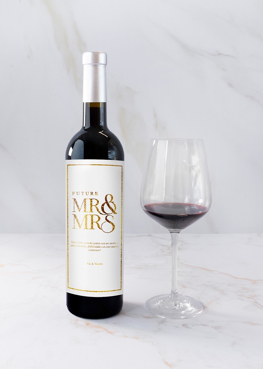 Imagen para Personaliza Vino 3V con etiqueta "Mr&Mrs" - 3