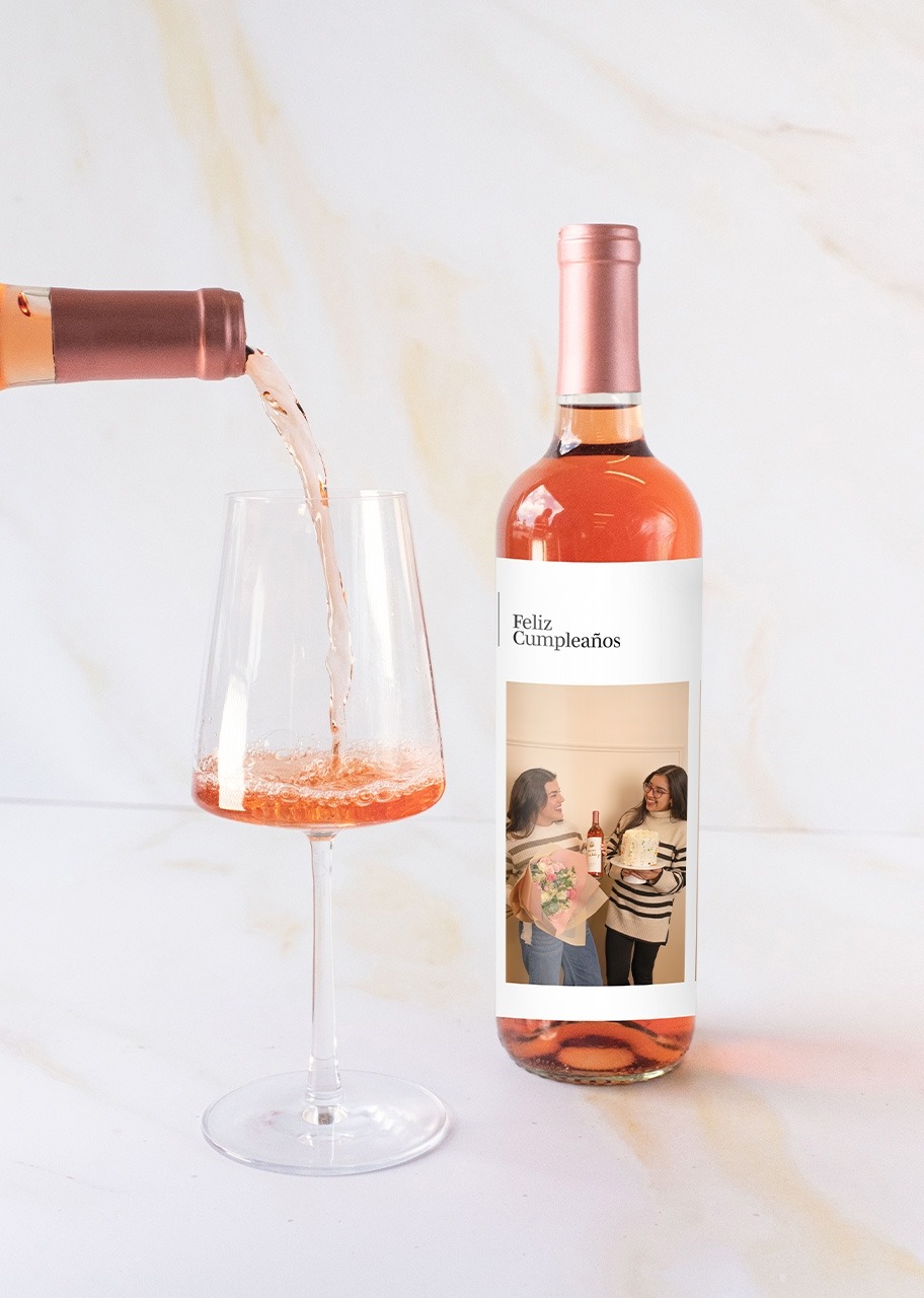 Imagen para Personaliza Vino Beringer "Feliz Cumpleaños" con foto - 3