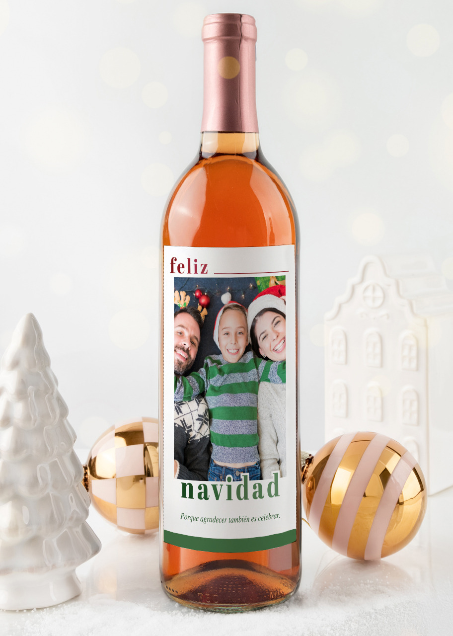Imagen para Personaliza Vino Beringer con etiqueta "Feliz Navidad" - 1