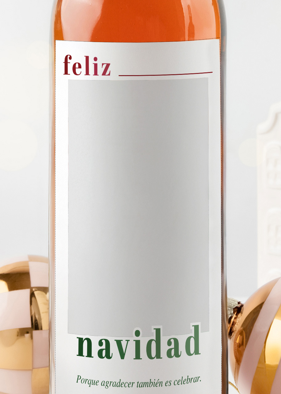 Imagen para Personaliza Vino Beringer con etiqueta "Feliz Navidad" - 3