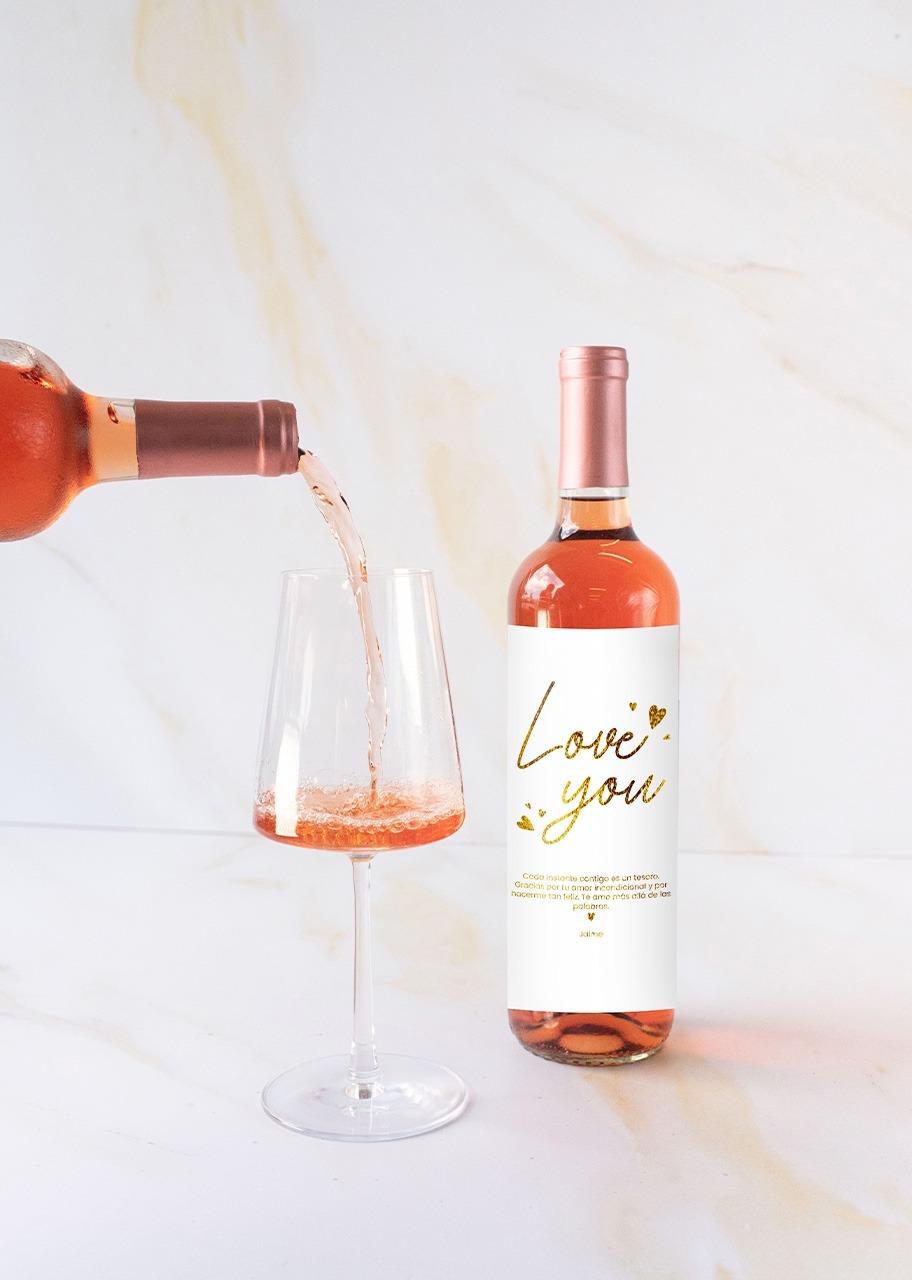 Imagen para Personaliza Vino Beringer con etiqueta "Love you" - 3