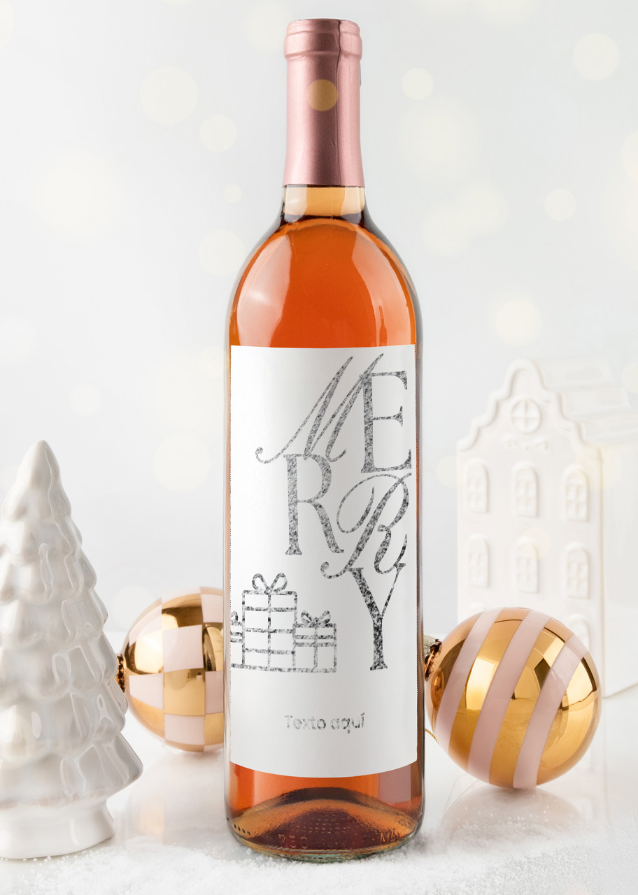 Imagen para Personaliza Vino Beringer con etiqueta "Merry" - 1