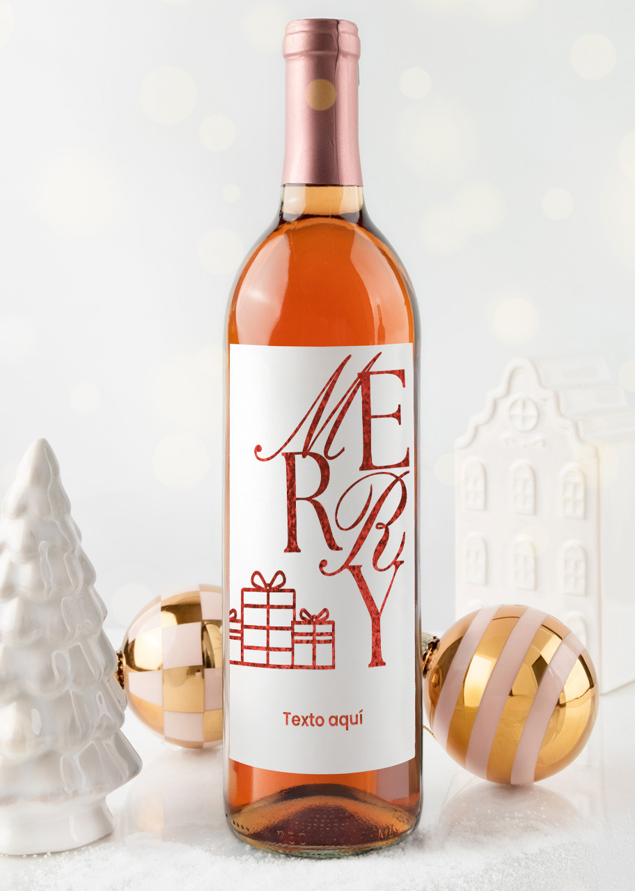 Imagen para Personaliza Vino Beringer con etiqueta "Merry" - 1
