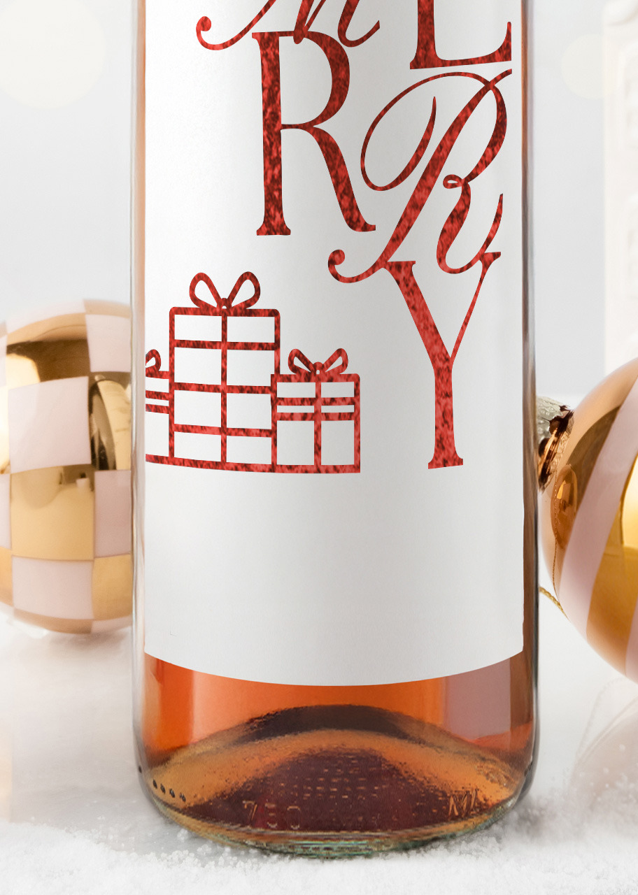 Imagen para Personaliza Vino Beringer con etiqueta "Merry" - 4