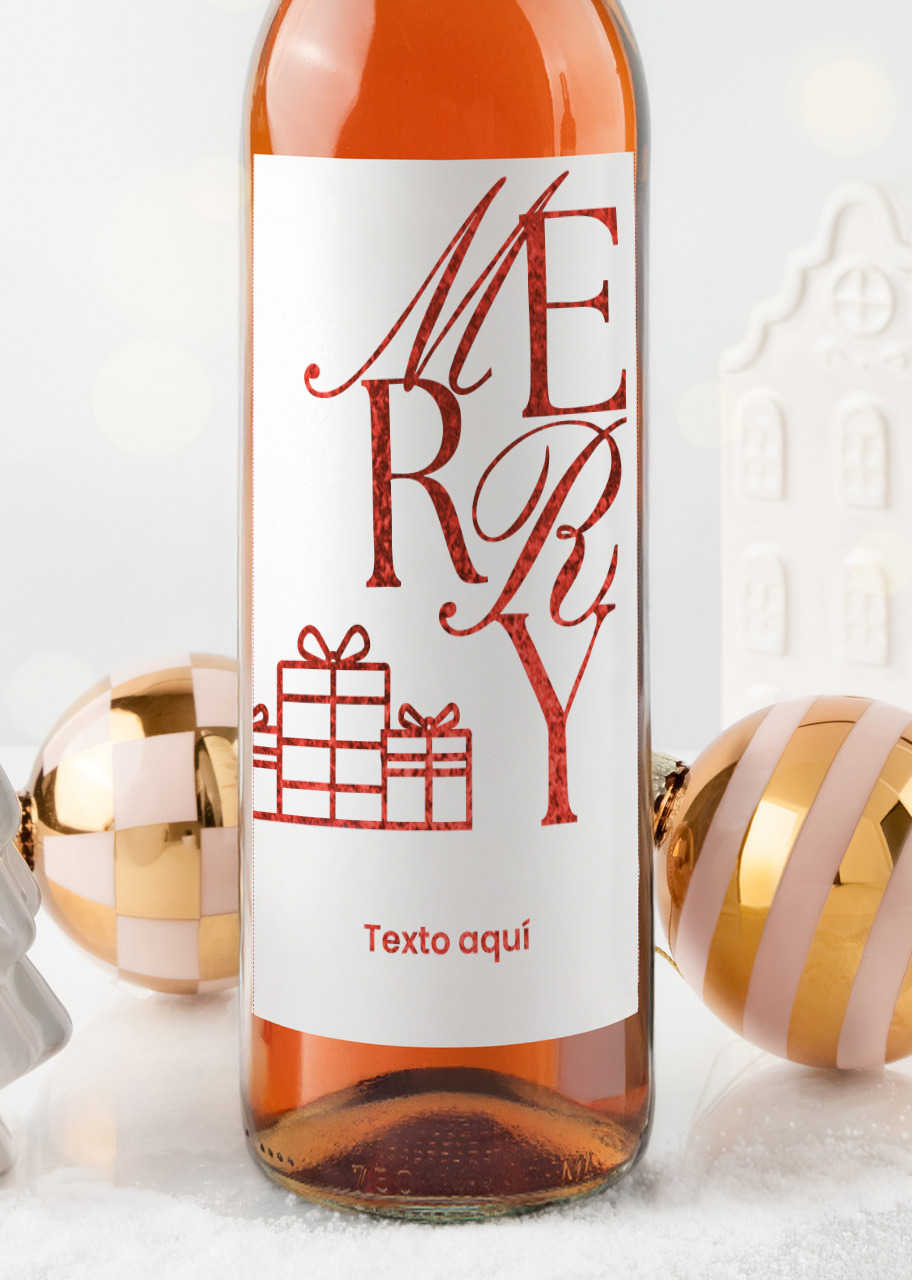 Imagen para Personaliza Vino Beringer con etiqueta "Merry" - 2