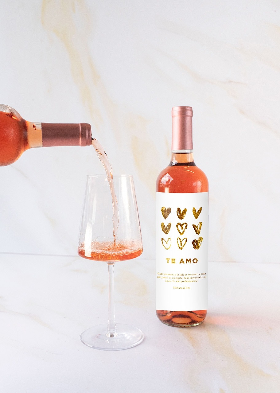 Imagen para Personaliza Vino Beringer con Etiqueta "Te amo" - 3