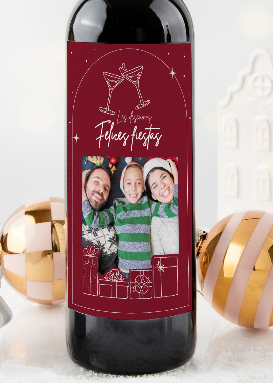 Imagen para Personaliza Vino Merlot Concha y Toro con etiqueta "Felices Fiestas" - 2