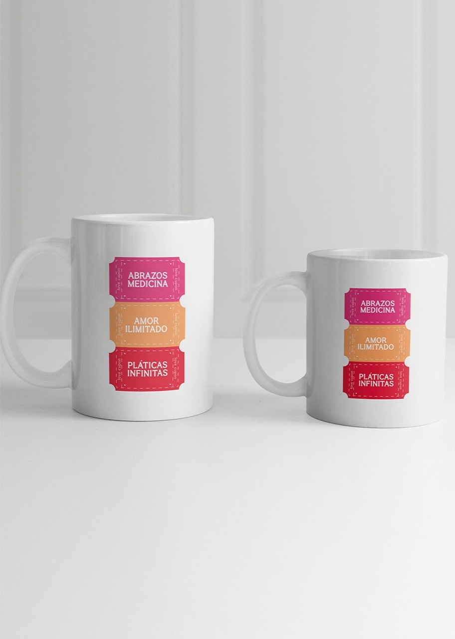 Imagen para Personaliza taza diseño "Abrazos, Amor y Pláticas" 15oz - 3