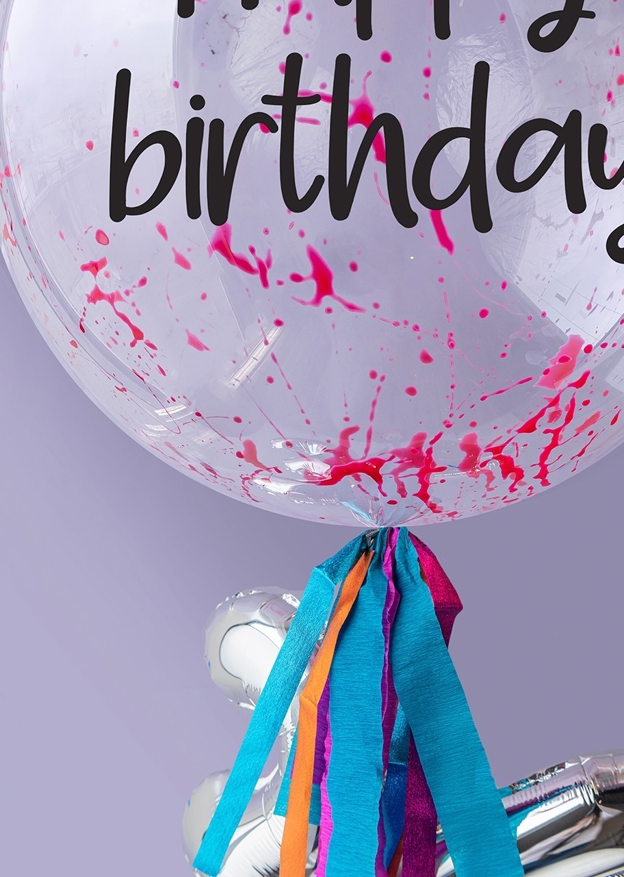 Imagen para Personaliza tu Globo Splash "HBD" Rosa - 2