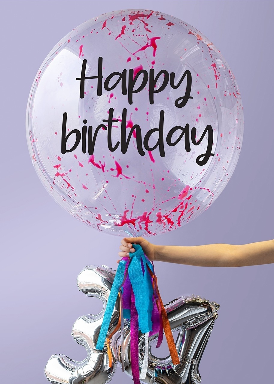 Imagen para Personaliza tu Globo Splash "HBD" Rosa - 5
