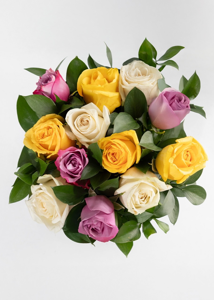 Imagen para Ramo de 12 Rosas de Colores con mini foto - 4