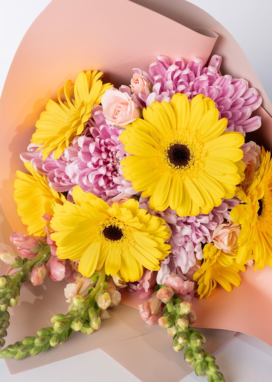 Ramo de Gerberas Amarillas con Roxanne