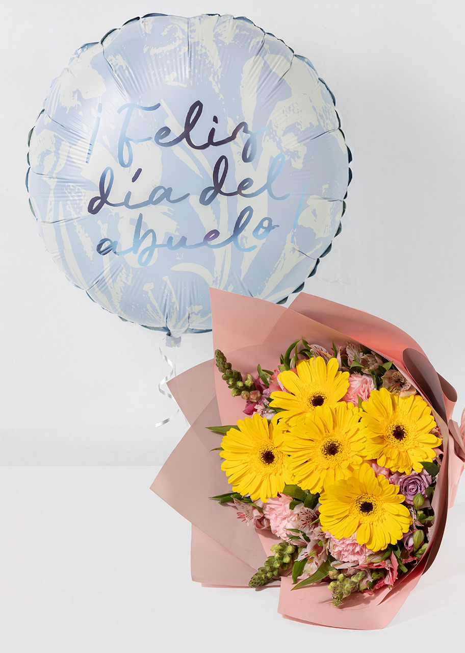 Imagen para Ramo de Gerberas Amarillas y Globo de Abuelos - 1