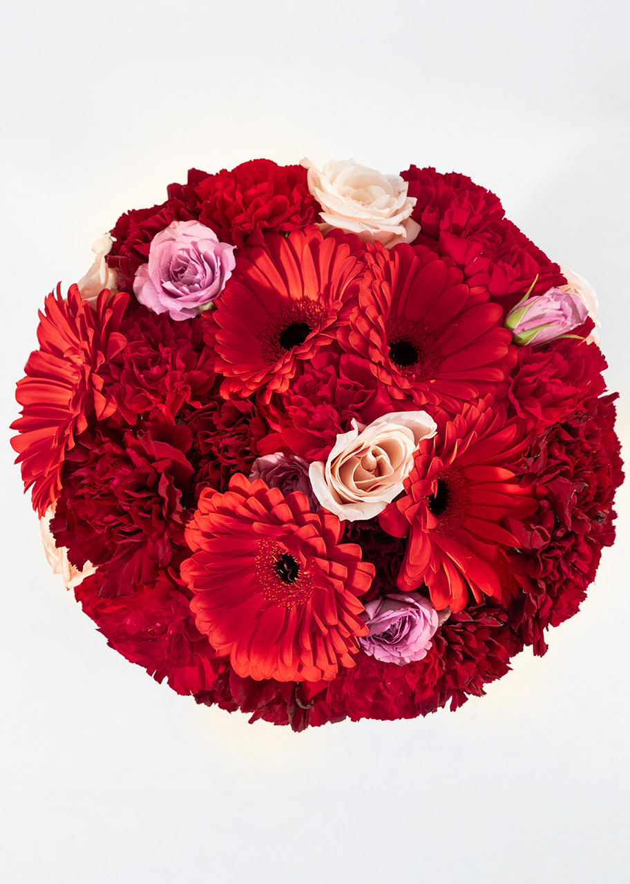 Imagen para Ramo de Gerberas y Claveles Rojos con Mini Foto - 2