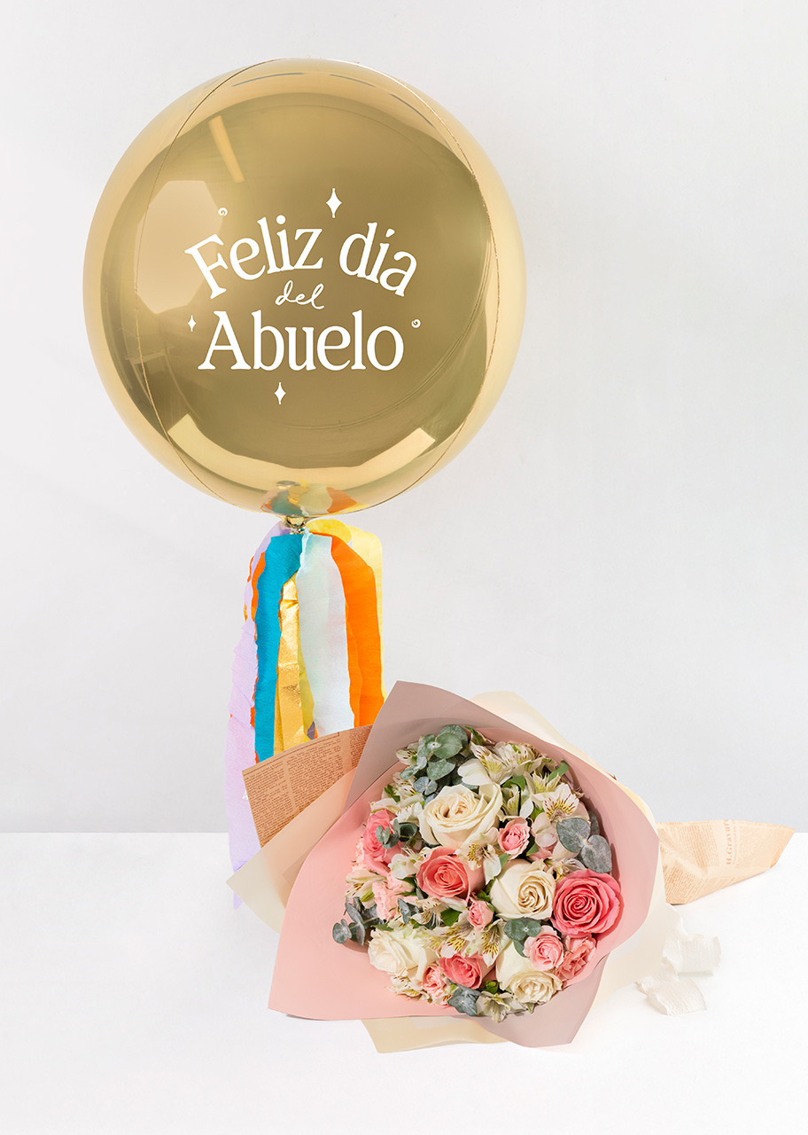 Imagen para Ramo de Rosa Hermosa con Globo Abuelos - 1