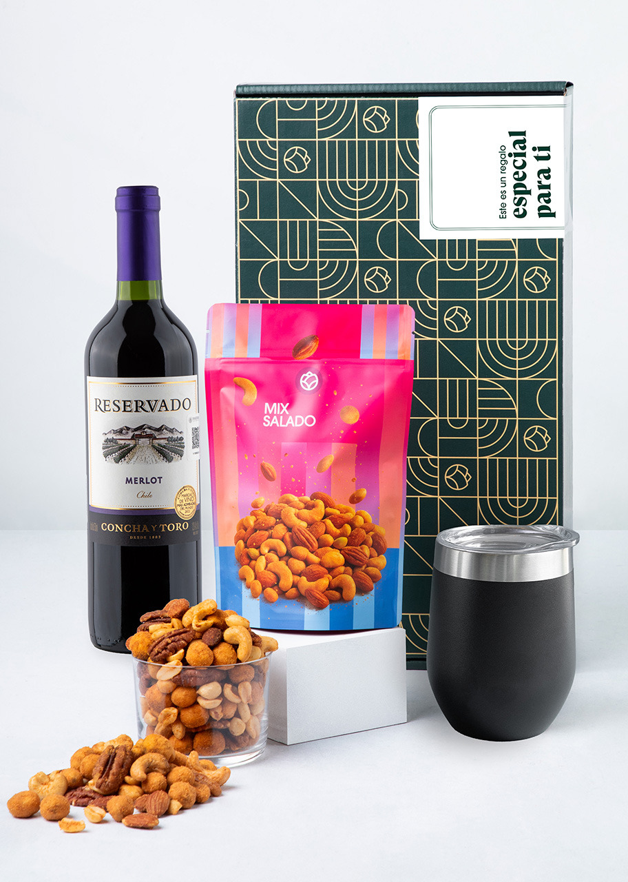 Imagen para Regalo Especial con Vino, Termo y Botana - 1