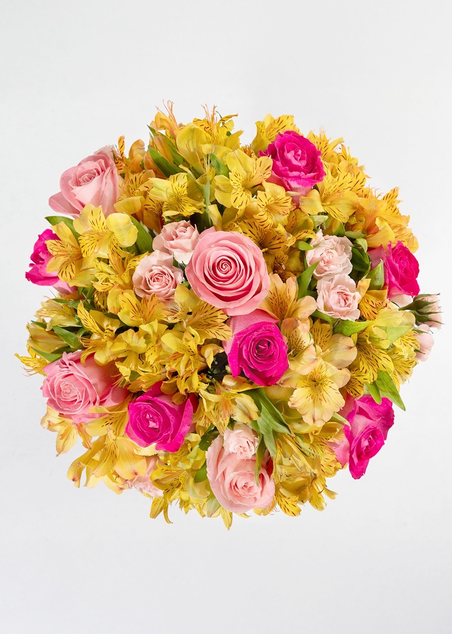 Imagen para 10 Rosas y Mini Rosas en Jarrón - 3