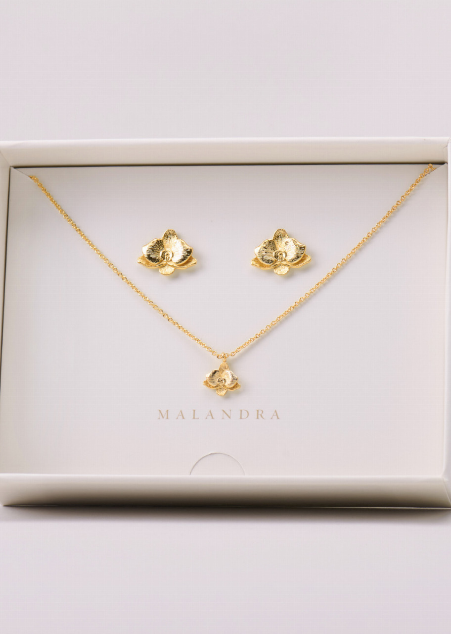 Imagen para Set Collar y Aretes Orquídea Malandra - 1