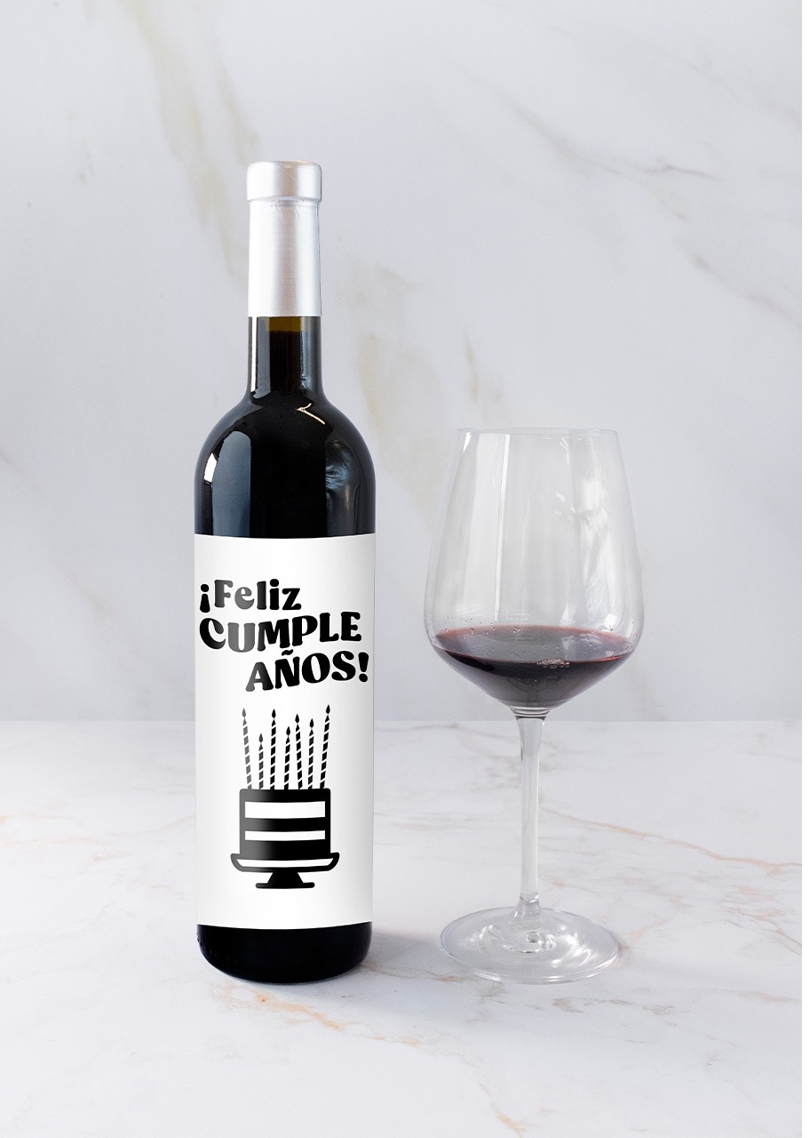 Imagen para Vino 3V con etiqueta "Feliz cumpleaños" - 3