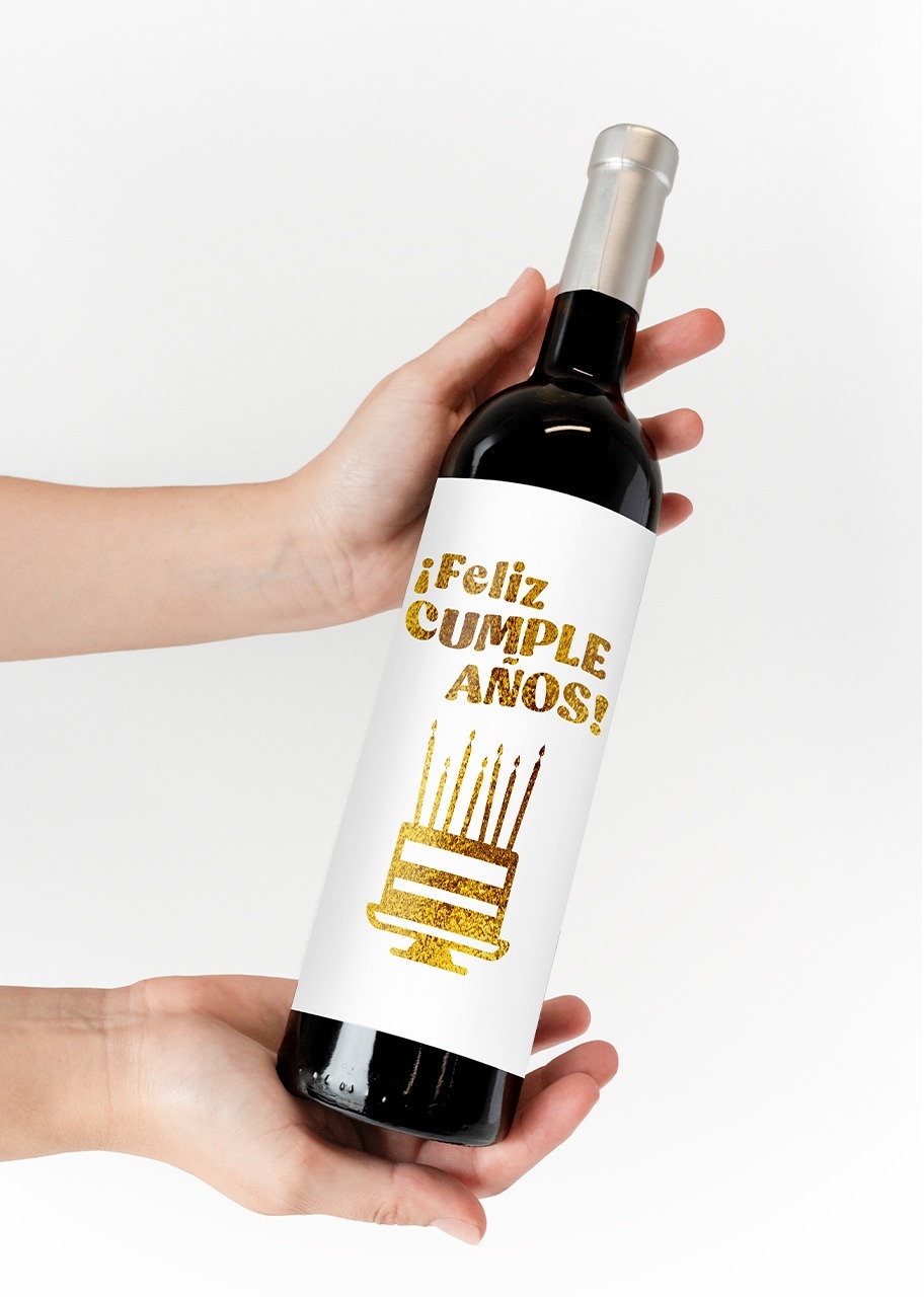 Imagen para Vino 3V con etiqueta "Feliz cumpleaños" - 2