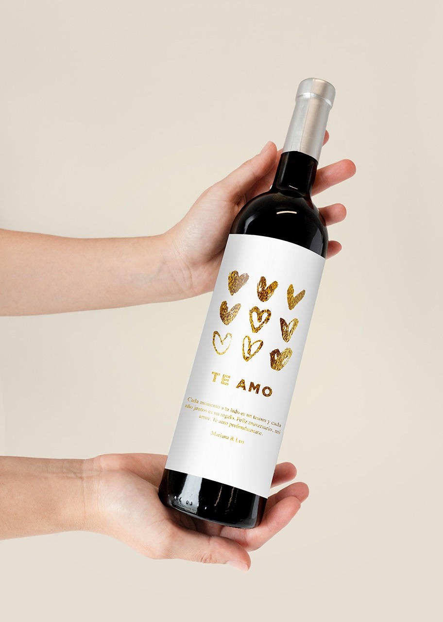 Imagen para Personaliza Vino 3V con etiqueta "Te amo" - 2