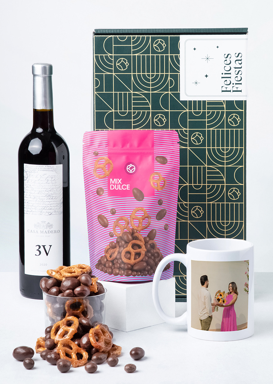 Imagen para Vino 3v con Taza y Bolsa Mix Dulce EF Felices Fiestas - 1