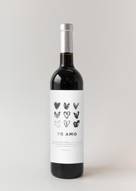 Personaliza Vino 3V con etiqueta "Te amo"