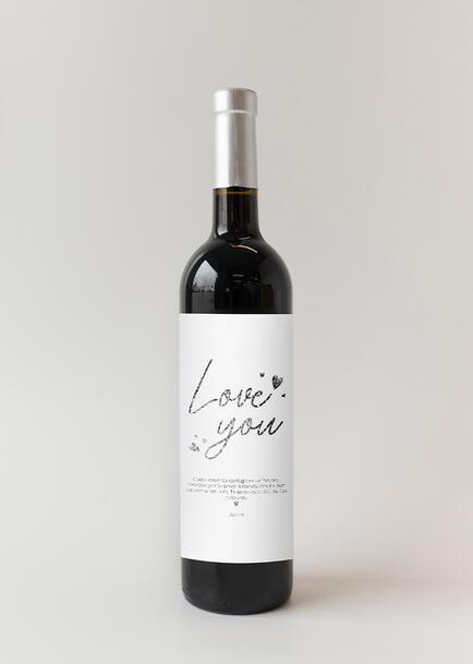 Personaliza Vino 3V con etiqueta "Love you"