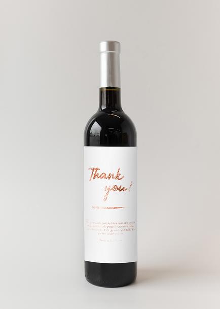 Personaliza Vino 3V con etiqueta "Thank you"