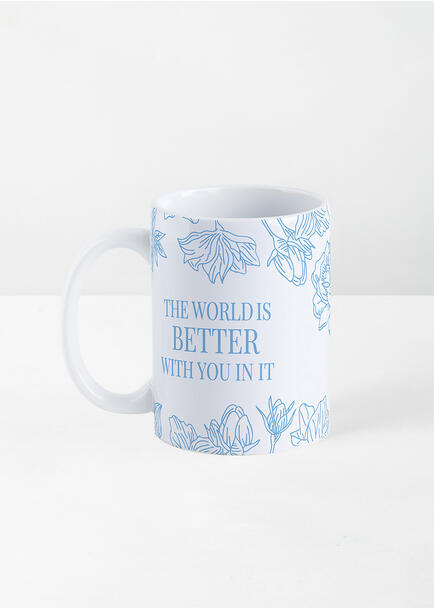 Personaliza Taza "The World Is Better With You" 15oz