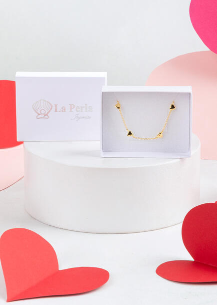 Pulsera de Corazones Dorada La Perla