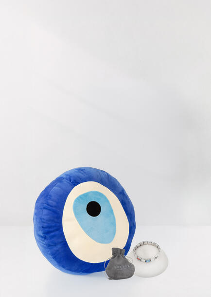 Pulsera Italiana "Good Vibes" con Ojo Turco de Peluche 