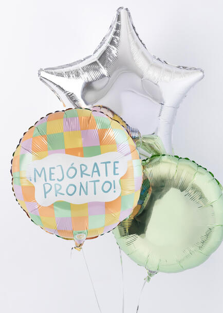 Abrazo con Arreglo de Globos "Mej&oacute;rate Pronto"