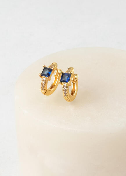 Aretes Bright Square Zafiro Amalaya