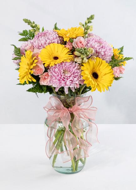 Arreglo de Gerberas Amarillas y Roxanas