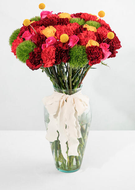 Arreglo de Rosas Fucsia y Naranja