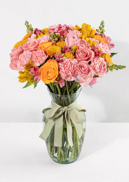 Arreglo de Rosas Naranjas y Rosas