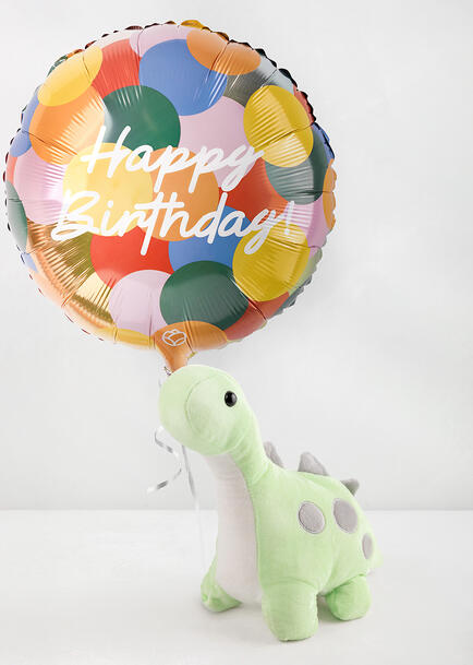 Beto Sauro Peluche con Globo Happy Birthday Colores