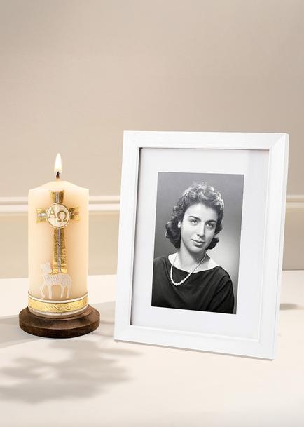 Cirio con Marco Personalizado Condolencias