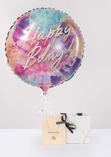 Collar Ahava Malandra con Globo Happy bday!