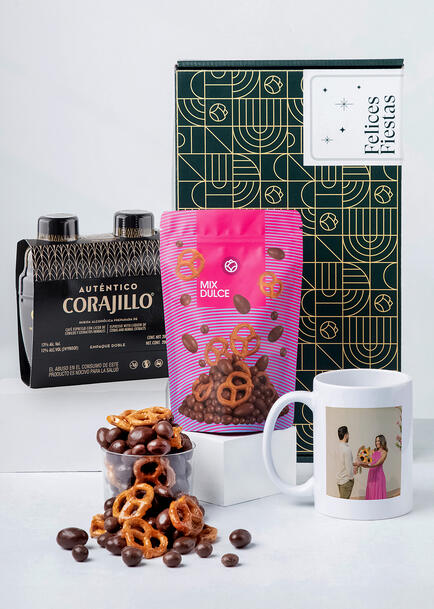 Corajillo con Taza y Bolsa Mix Dulce EF Felices Fiestas