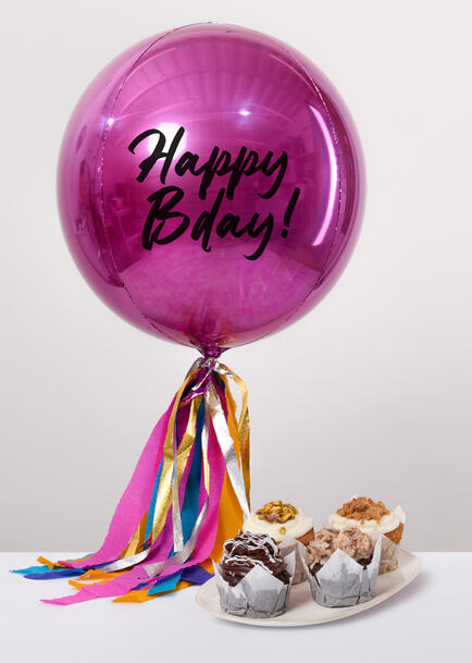 Dulce Cumplea&ntilde;os: Muffins y Orbz Magenta Happy Bday!