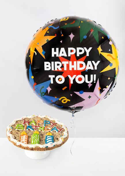 Galleta "Happy Birthday" con Globo Gigante Cumplea&ntilde;os