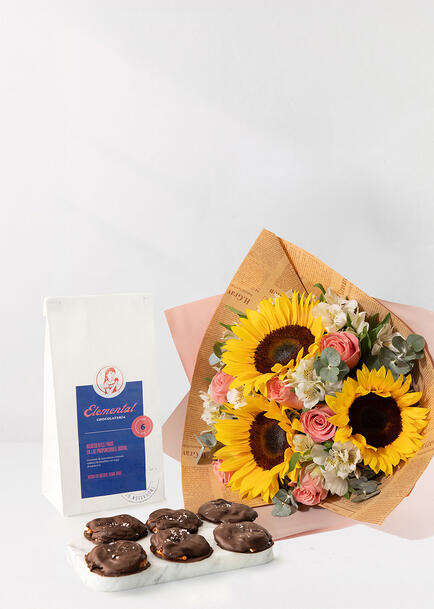 Ramo Girasoles y Rosas con Tortugas Elemental