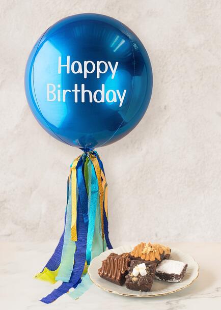 Globo Azul con Brownies Eat Me